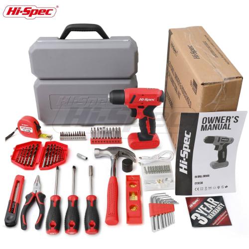 Hi-Spec Electric Screwdriver Set with Power Tools, 8V Electric Drill, Compact and Easy To Use, Perfect for Home DIY, Car & Motorcycle Maintenance, and