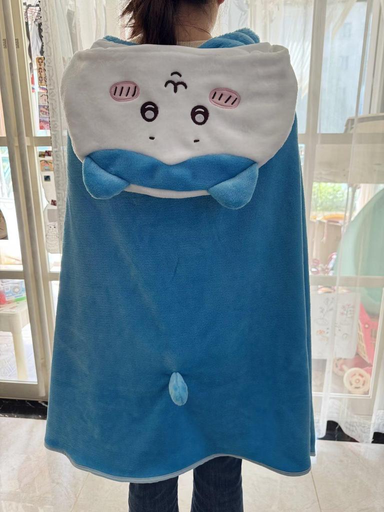 Chiikawa Usagi Hachi Hooded Cloak Blanket Shawl Cape for Lazy Days