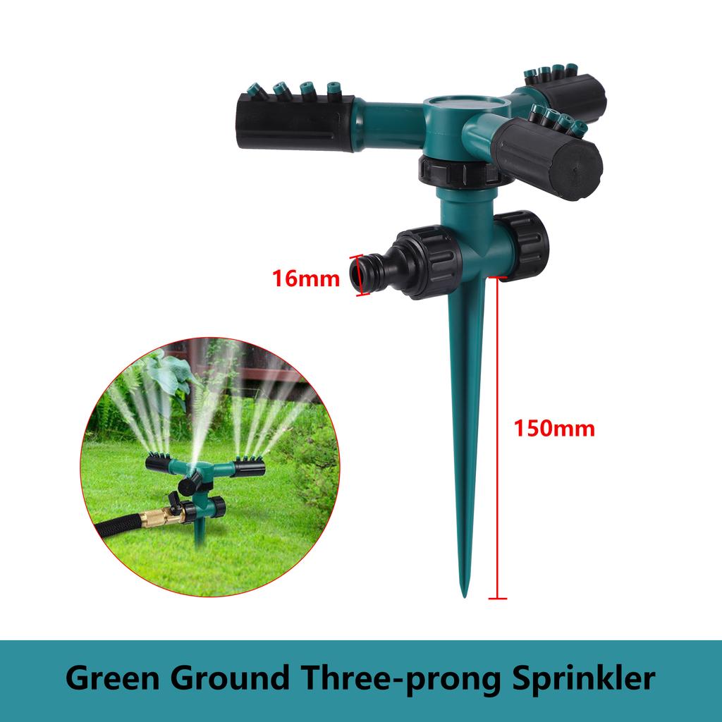 360 Degree Rotary Sprinkler 3 Arm Base Sprinkler Adjustable Spray Direction 1/2" Quick Connector Garden Yard Lawn Sprinkler