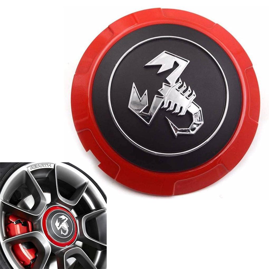 4 szt. Kołpaki Środkowe do Felg Samochodowych Skorpion dla Abarth 133mm z Logo Skorpiona Naklejka Emblemat Fiat500 Punto