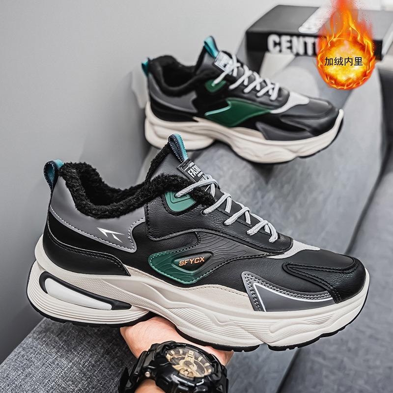 Winter men's shoes new velvet sports shoes men's trend versatile thick-soled thickened warm cotton shoes trendy shoes