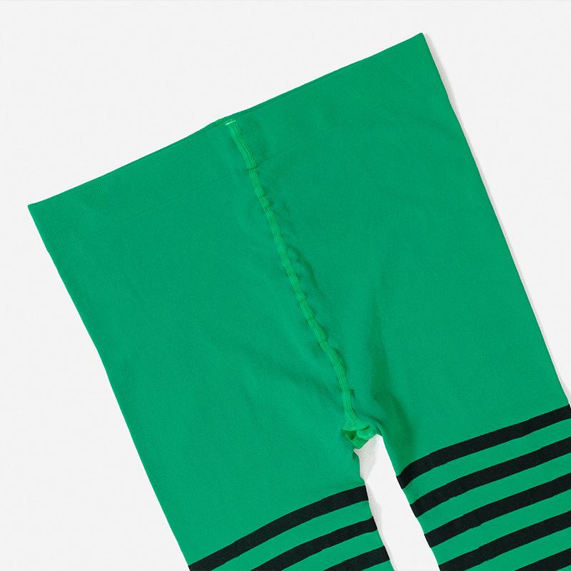 New Design Ladies 110Kg Plus Size Striped Tights Christmas Costume Halloween Stockings Horizontal Pantyhose Red Green Large Size