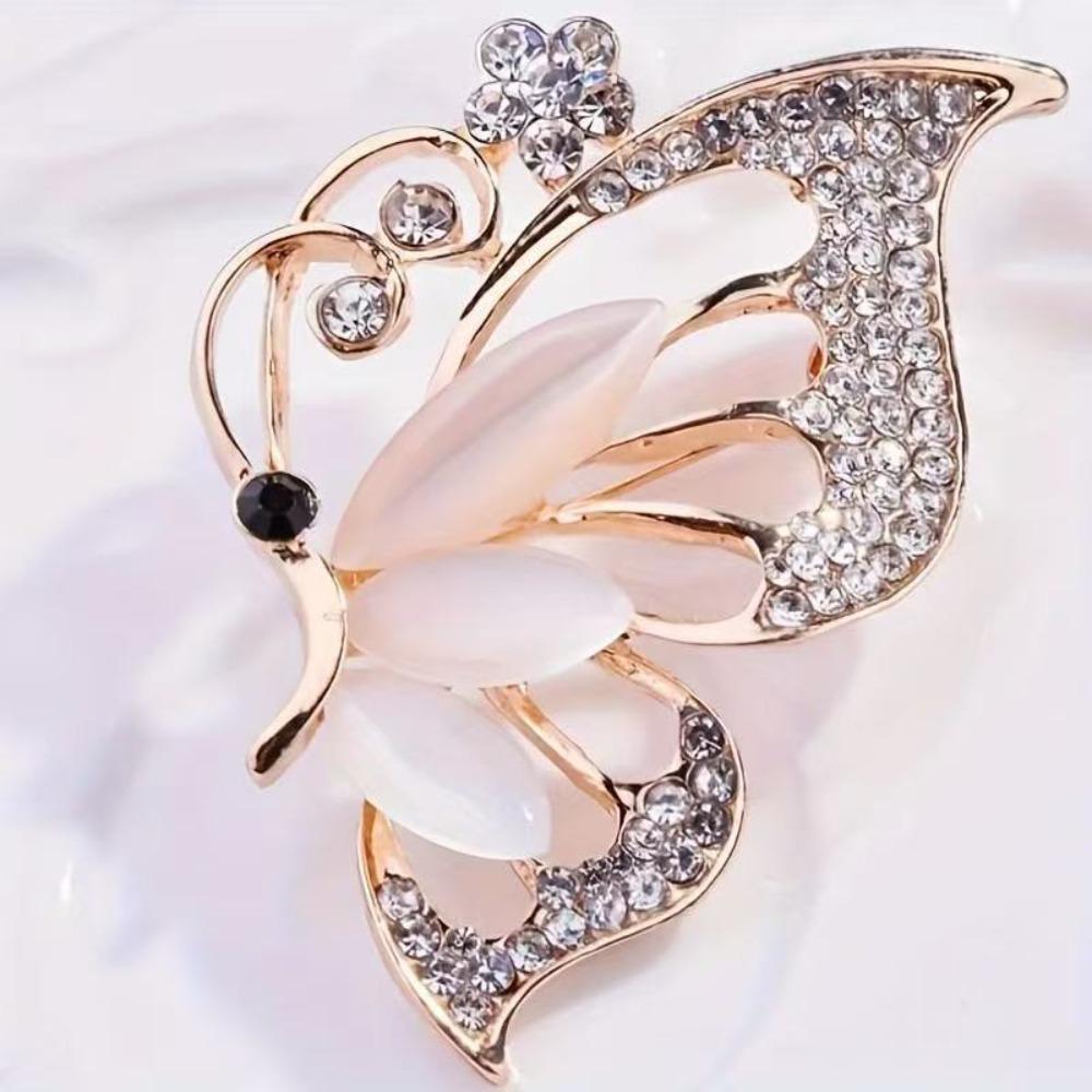 Diamond Butterfly Versatile Simple Brooch Flower Anti-light Pin Clothing Accessories Corsage