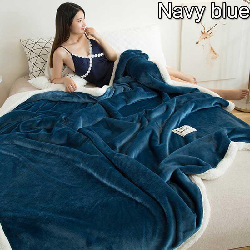 Super Soft Solid Color Double Thick Lambs Fleece Flannel Blanket Air Conditioning Blanket