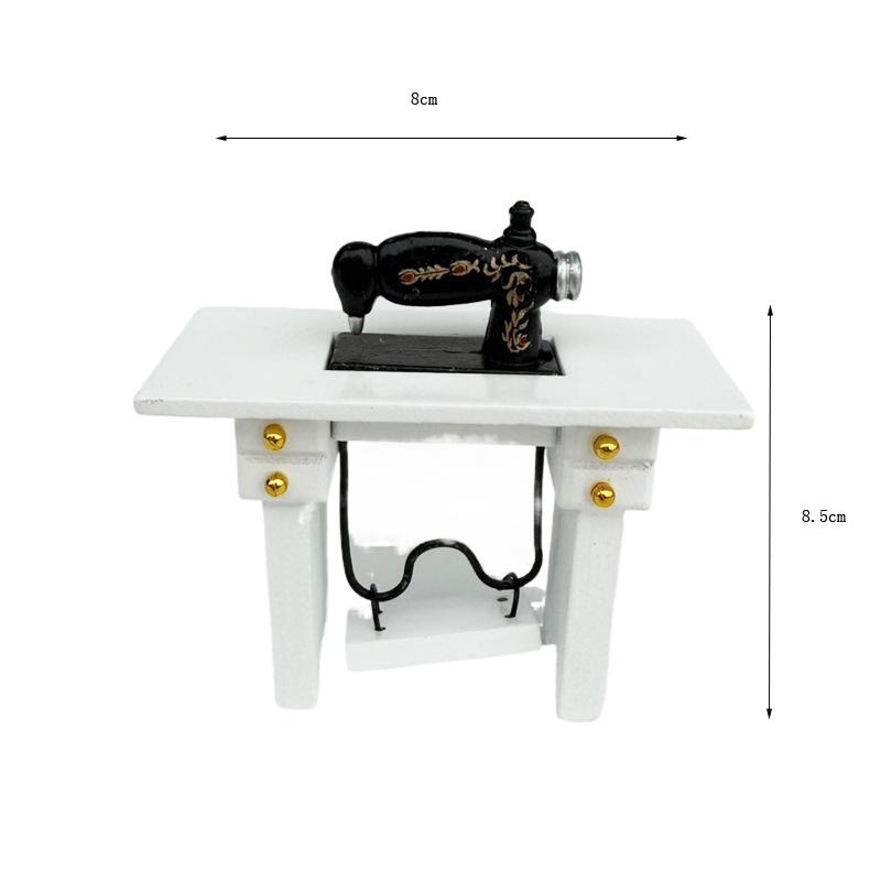 

1:12 кукольных миниатюрных швейных машинок, мебель, модель для дома, декор, игрушка, кукольный дом, аксессуары белый