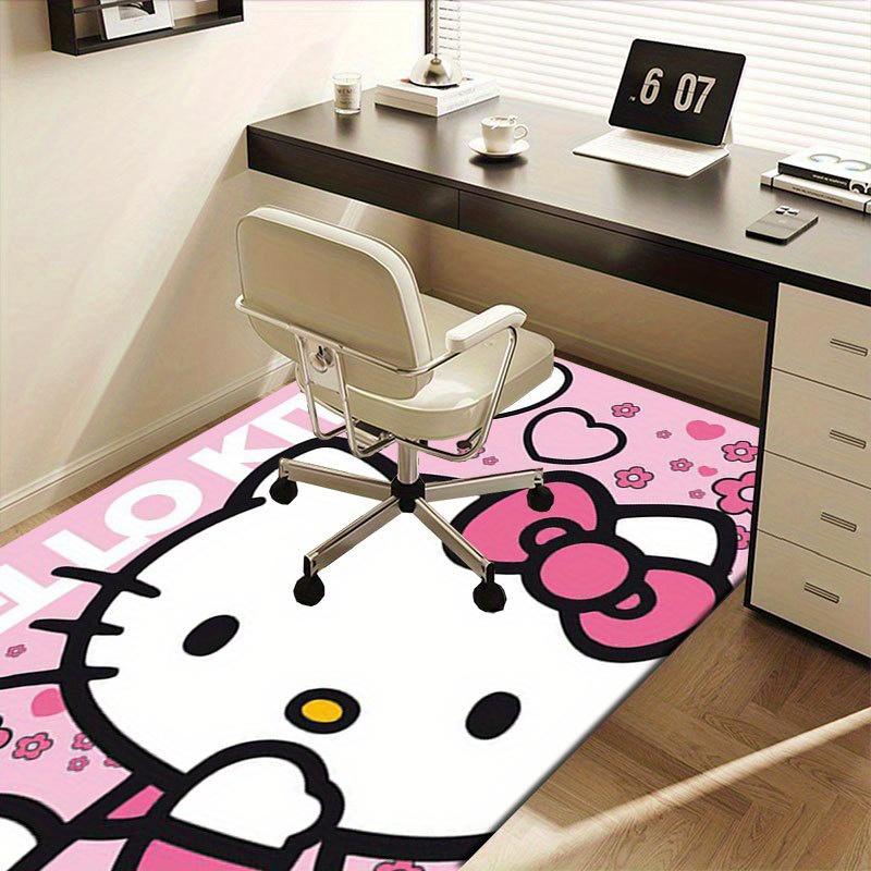1pc Sanrio Hello Kitty Mermaid Printed Office Carpet Rectangle Rug Under The Table,Perfect Room Decor for Living Room, Bedroom, Kitchen, Non-slip Floo