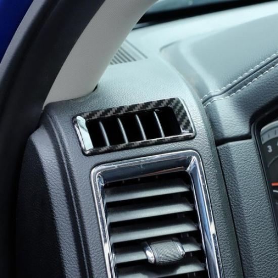 For 2010-17 Dodge RAM 1500 Carbon Fiber Center Console Side Air Vent Outlet Trim