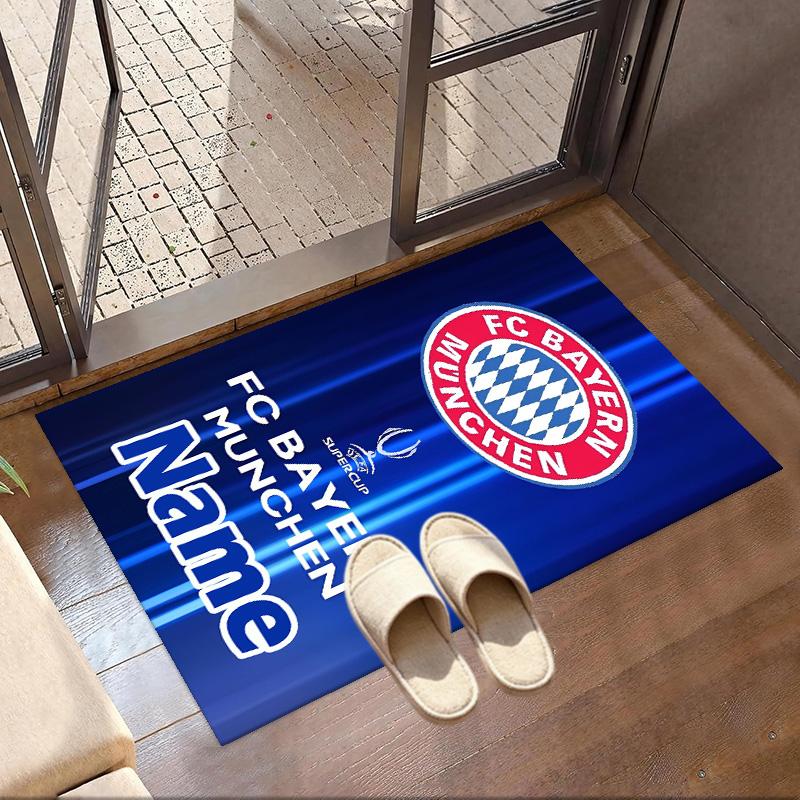 Custom Name Personalized FC Bayern Print Carpet, Versatile Home Decor Rug, for Playroom, Apartment, Balcony, Entryway, Hallway Gift