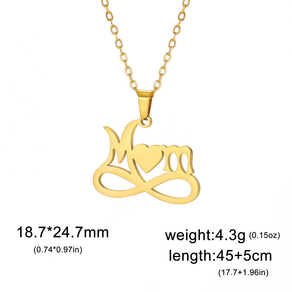 Collana con ciondolo a forma di lettera "Mama" per donna, in acciaio inossidabile, girocollo, alla moda, regalo per la festa della mamma.