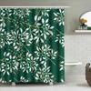 Green Floral Shower Curtain Set Luxury White Bathroom Decor For Home Modern Bath Mat, Rods Accessories Kit
