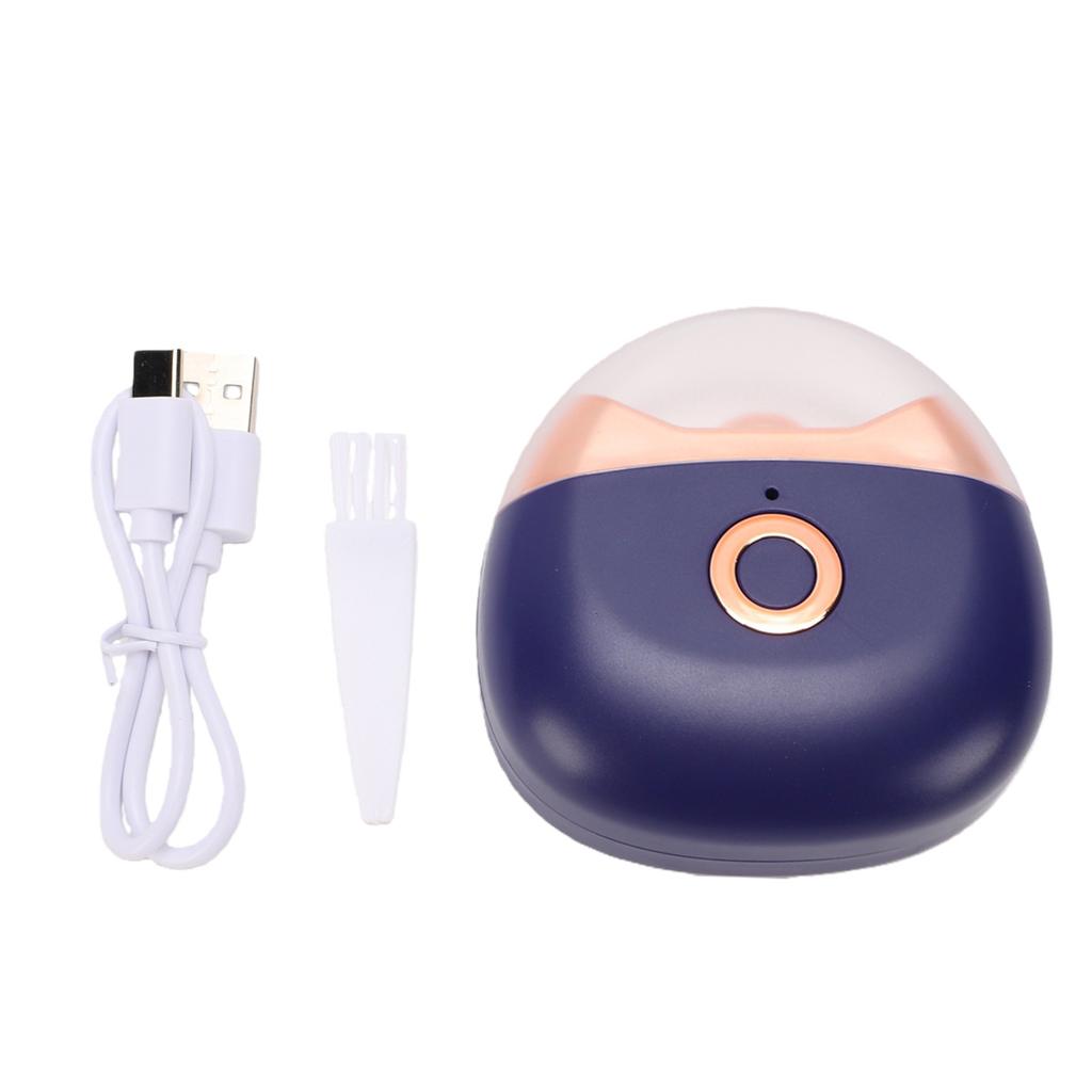 Mini Electric Nail Clipper Ultra Quiet LED Light Rechargeable Automatic Fingernail Cutter with Scraps Storag Blue