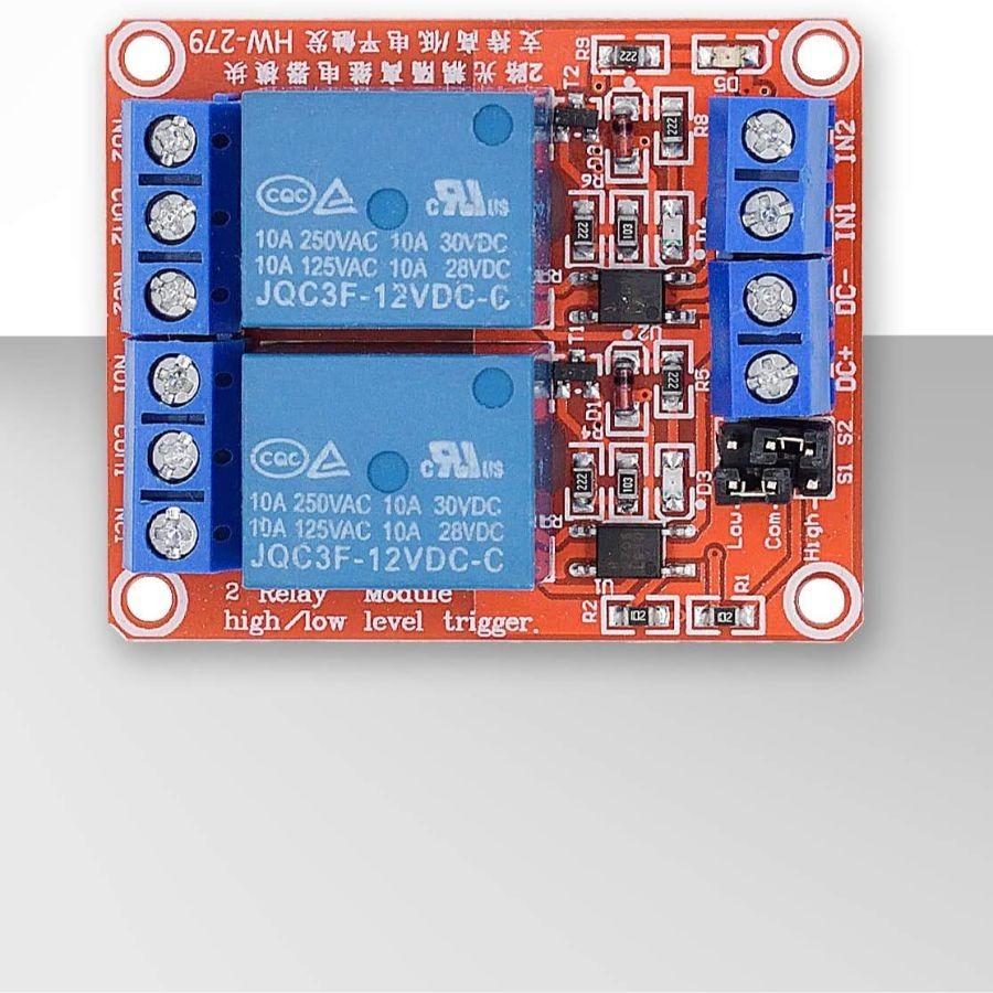 [2-Pack] 12V Relay Module 2-Channel Relay Switch with Optocoupler Isolation H