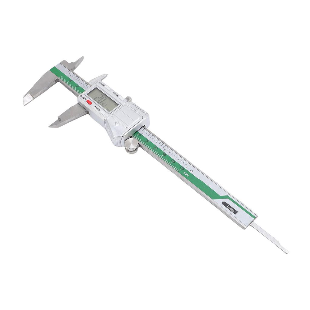 Digital Caliper 6in Measuring Tool mm Inch Fraction Stainless Steel LCD Screen IP54 Splashing Proof