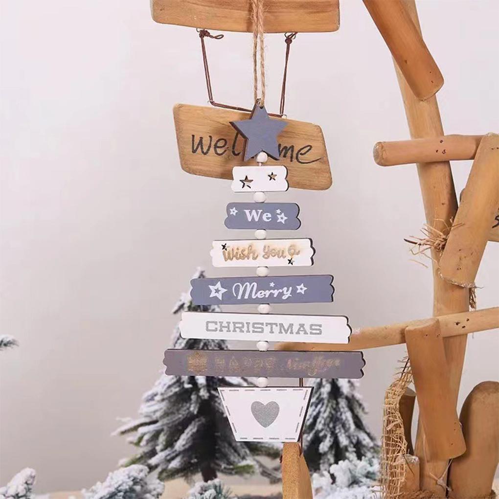 Office Hotel Christmas Wood Decoration Indoor Living Room Bedroom Tree Sign Showcase Ornament Reusable Festival Decor
