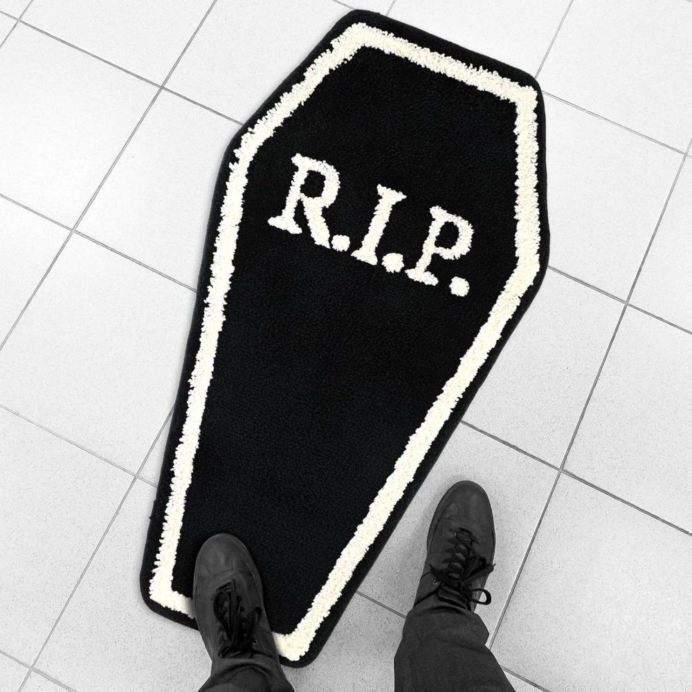 Imitation Cashmere Halloween Door Mat Microfiber Skull Decoration Entrance Door Mat Anti-slip Cartoon Bedside Floor Mat Bedside
