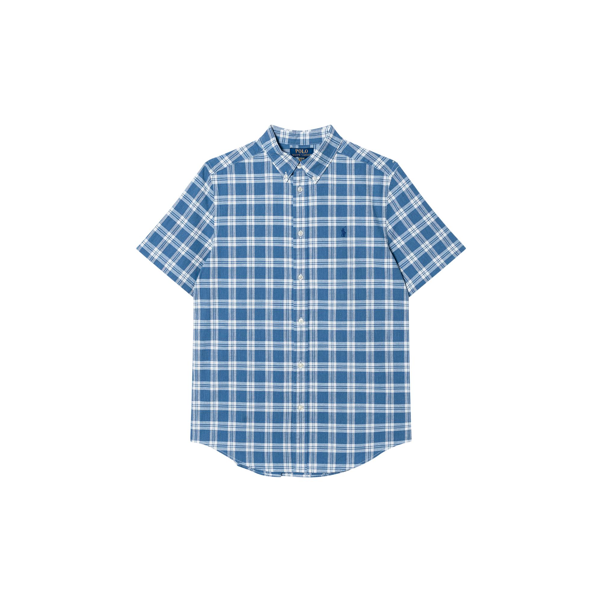 

Polo Ralph Lauren рубашка клетчатый воротник однобортный короткий рукав детские топы синий CWPOWOVY6820510-999 XL