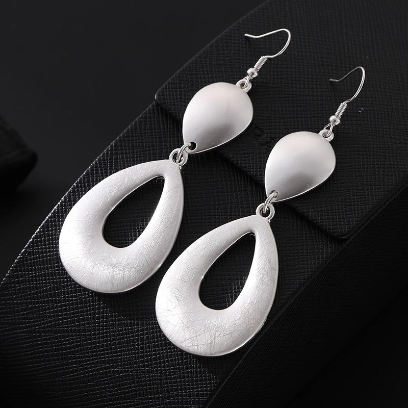 Women s Geometric Water Drop Shape Fashion Versatile Premium Matte Long Earrings