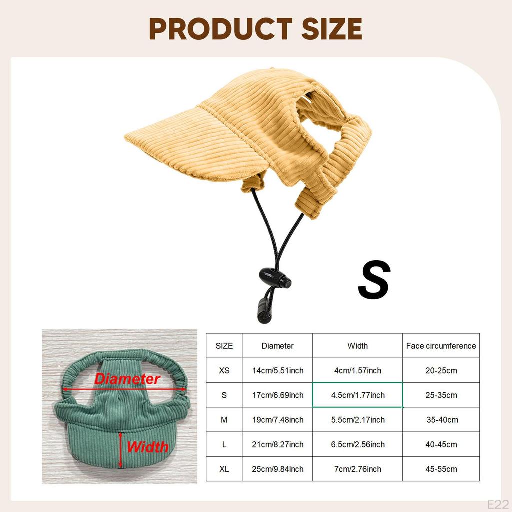 Dog Baseball Adjustable Fashion Corduroy Comfortable Puppy Sunbonnet Sun Protection Hat for