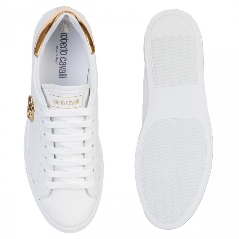 Roberto Cavalli Herren Leder Spiegel Schlangen Sneaker - Größe: 41