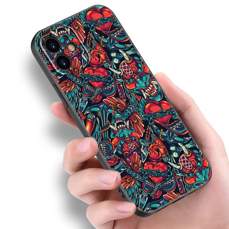 Japanese Samurai Phone Case For Apple iPhone 14 13 12 Mini 11 Pro Max 7 8 XR X XS 7 8 Plus SE 2020 2022 Black Soft Cover