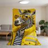 Yellow Down Jacket Zebra Blanket Super Warm Comfortable Plush Throw Blanket Child Home Sofa Bedroom Gift
