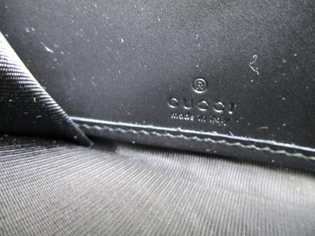 Authentic GUCCI Cat Guccissima Black Leather Round Zip Long Wallet #a926  Refurbished