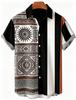 Gothic Cross Floral Print Short Sleeve Shirt, Trendy Casual Button-Up Top
