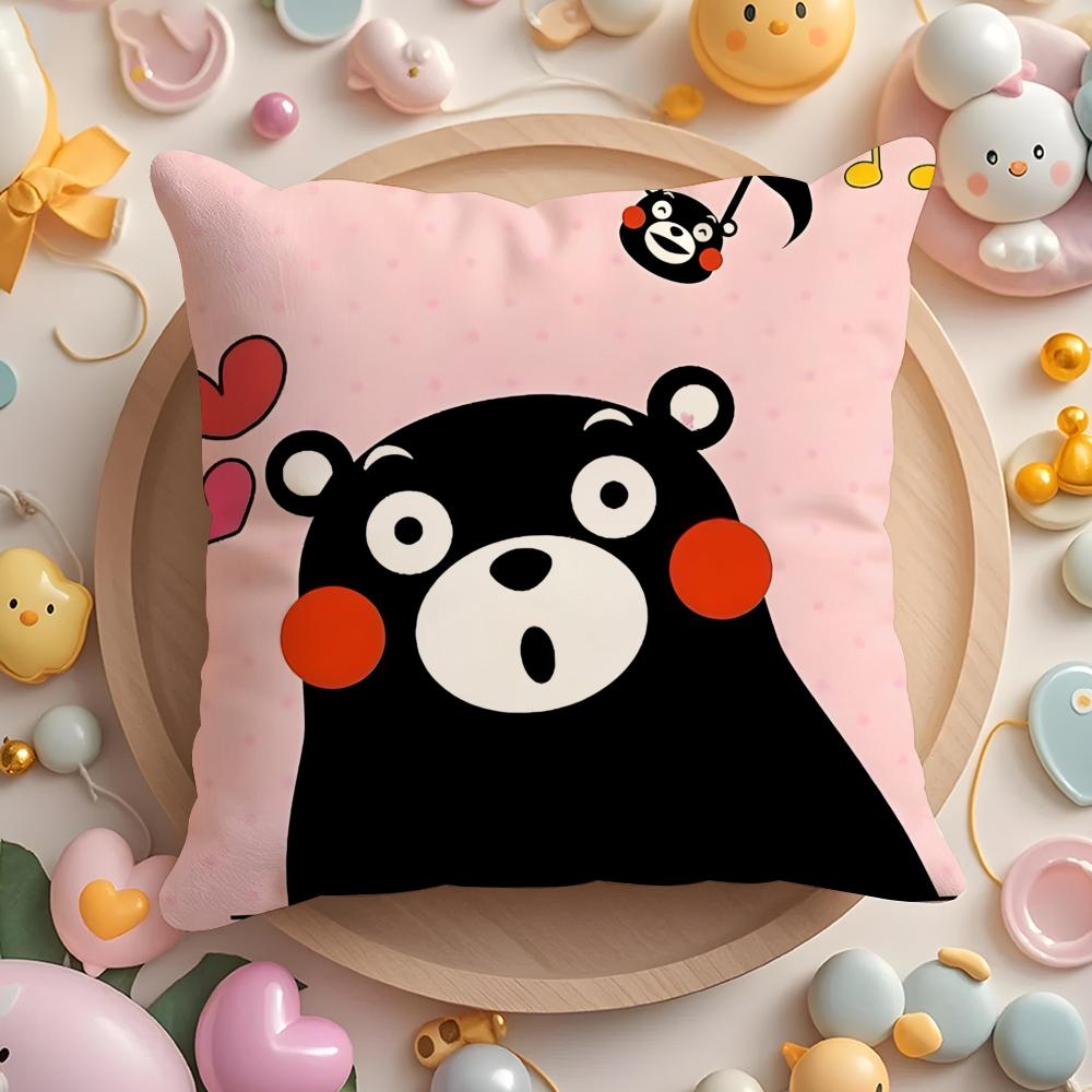 Cute K-kumamonS Cushion Cover Home & Car Multi-Scene Pillow Cover - Reversible, Soft & Durable for Daily Use