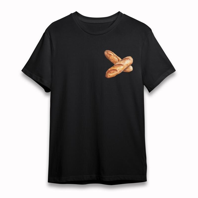 Women's Classic T-Shirt Crossed Baguette Baking Art Graphic Cotton Oversize Tee