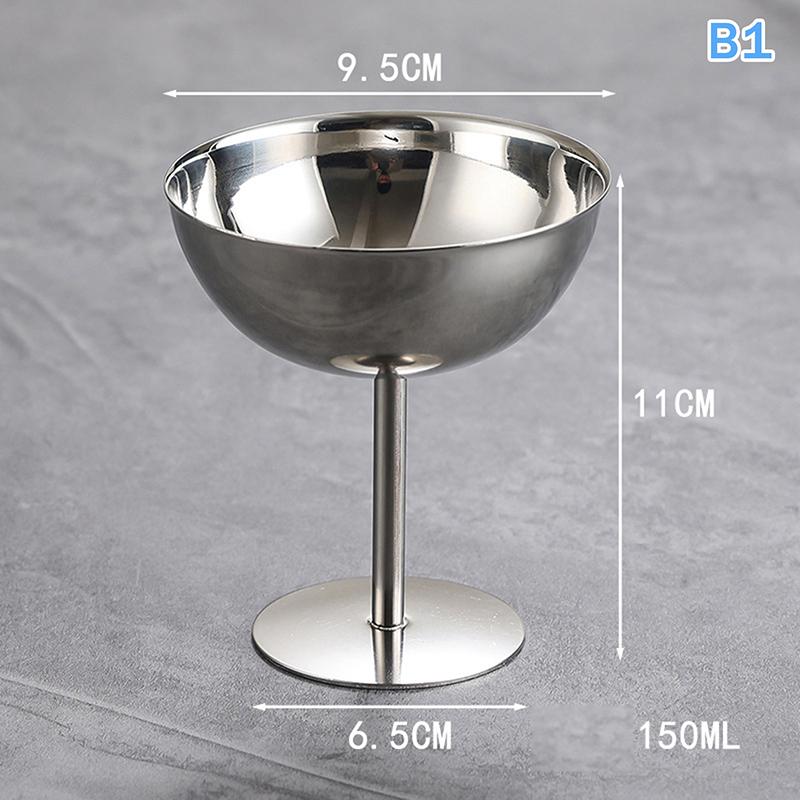 1pc Ice Cream Goblet Dessert Cup Stainless Steel Goblet Cup Ice Cream Dessert Salad Bowl Fruit Plate Snack Dish KTV Bar Supplies