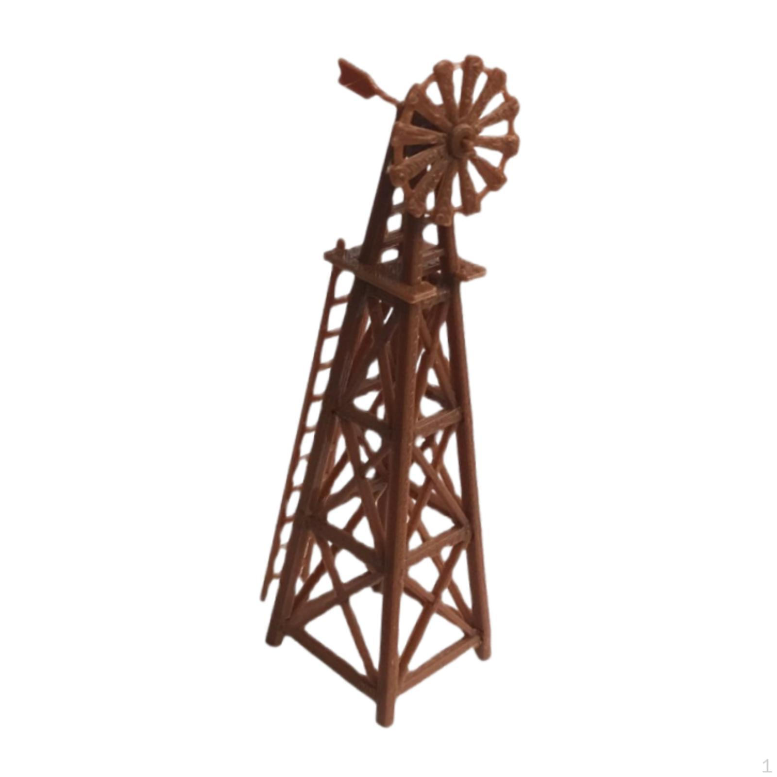 

Windmill HO Scale 1:87 Countryside Decor,Collectible Compact Railway Layout Country Farm Scene Model