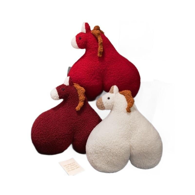 Cuscino Peluche Cavallo Pippi Con Imbottitura in Cotone PP Per Arredamento Casa e Regali