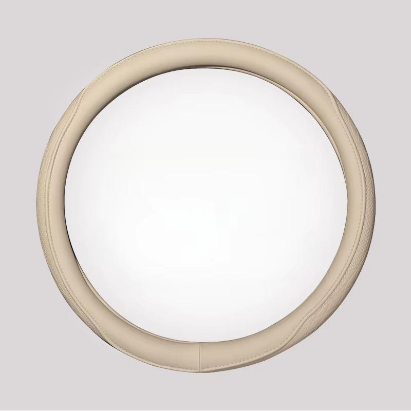 

Перфорированная оплетка руля из ПУ кожи, прочная кожаная оплетка с противоскользящей подкладкой, подходит для диаметра 14,5-15 дюймов бежевый