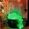 Bubbling Cauldron Set Large Witches Cauldron with String Light Black Plastic Bowl Candy Bucket Halloween Outdoor Indoor Decoration