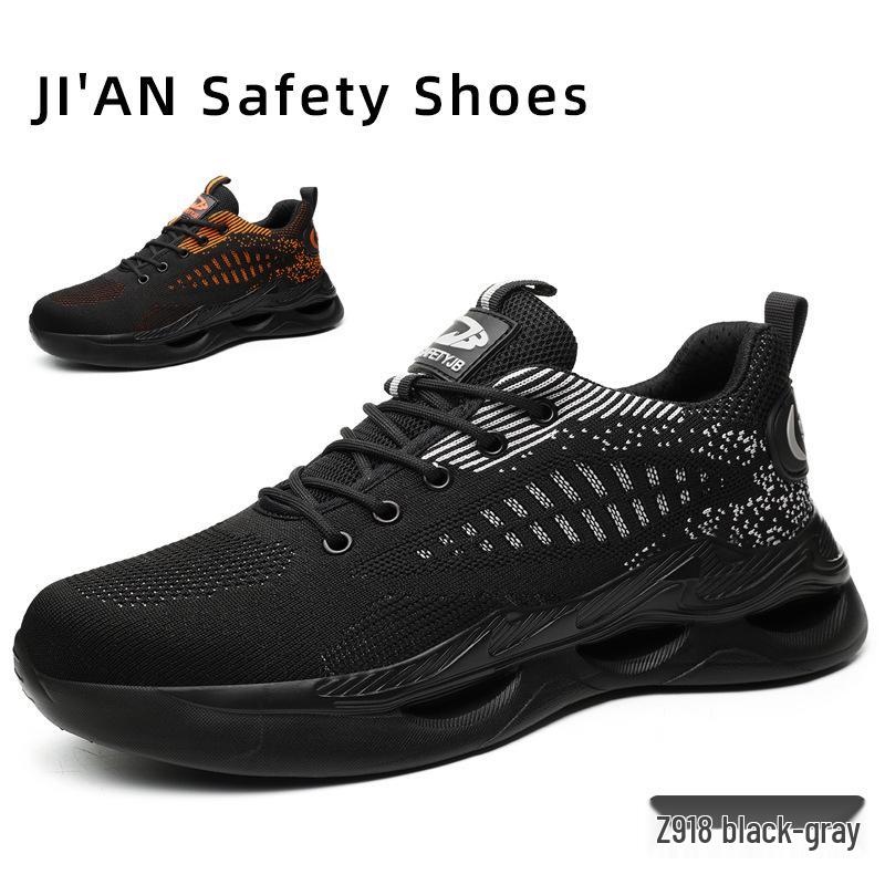 Flyknit Wear-Resistant Steel Toe Work Shoes - Men's Anti-Smash, Anti-Puncture, Soft Sole, Comfortable