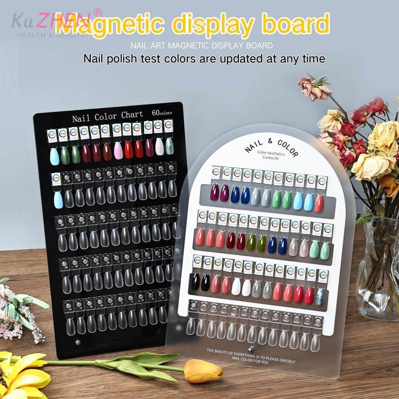 1set Premium Acrylic Nail Color Plate Magnet Nail Tips Display Board Comparison Color Card With Number Stickers For Nail Salon