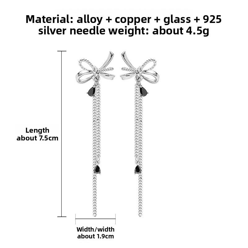 

Bow Earrings Women s Wholesale Temperament Versatile Exquisite Stud Earrings 925 Silver Needle High-end Earrings