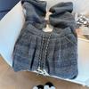 Retro Woolen High Waist Plaid Straight Leg Pants - Unisex Slimming Loose Casual for Spring, Autumn, Winter