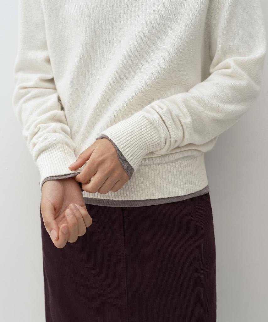 MUSINSA STANDARD WOMAN [Victoria Wool] Women'S Crew Neck Knit [Cream]
