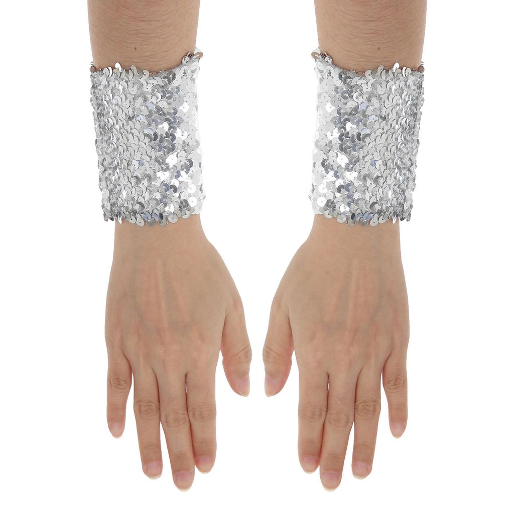 Festival Carnivel Party Accessories 1 Pair Women Ladies Shiny Sequins Stretchy Oversleeve