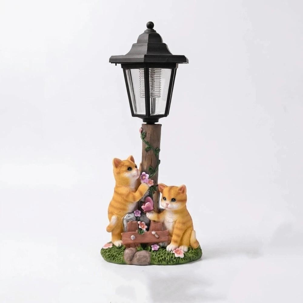 Handbemalte Harz-Outdoor-Figur Licht Solar-Landschaftsdeko-Licht Rasenornament