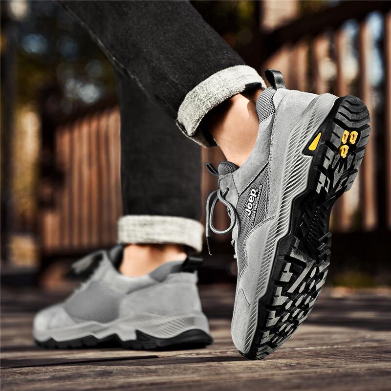 Jeep Men's Pigskin Mesh Casual Sneakers