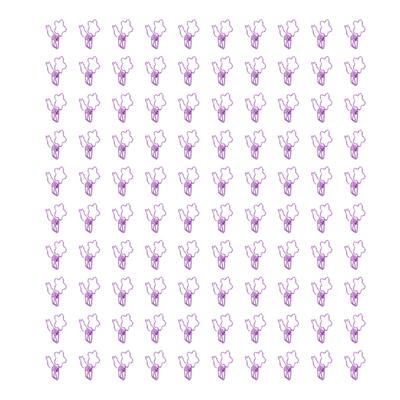 100pcs   Clips Cute Flower Shape Metal Hollowed   Tail Clips Paper Clamps for   Document Ticket
