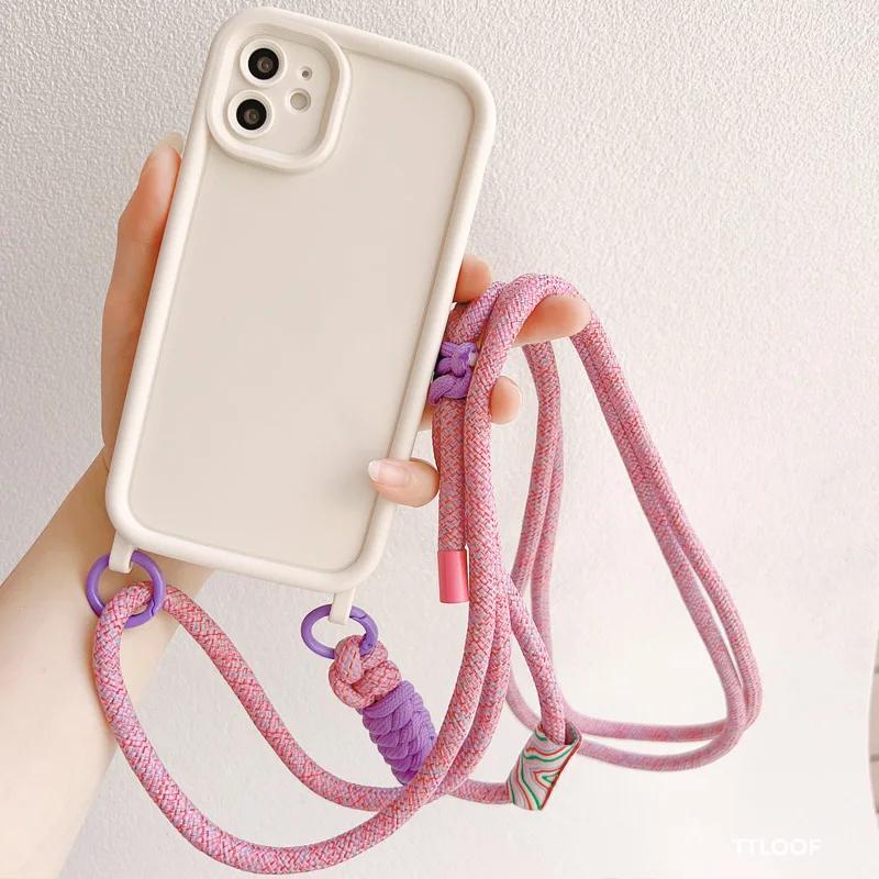 Husă de telefon cu șnur reglabil pentru colier crossbody pentru iPhone 15 16 14 13 11 12 Pro Max MiNi XR X XS 7 8 plus SE 2020, husă moale