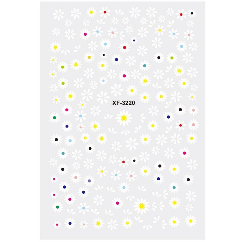 1 Sheet Nail Stickers Daisy Series Summer Nail Polish Manicure Gel Accessories Women Nail Art Tips Decoration