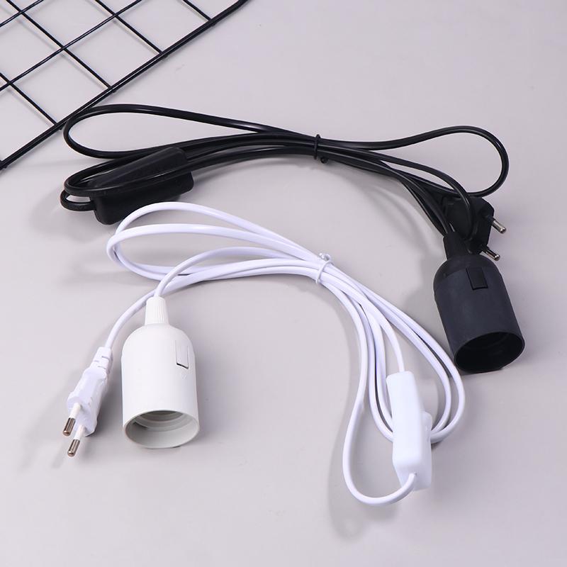 Eu Plug E27 Lamp Base Holder With On/Off Switch Power Cord Cables Hanging Pendant Led Light Fixture Lamp Bulb Socket Cord