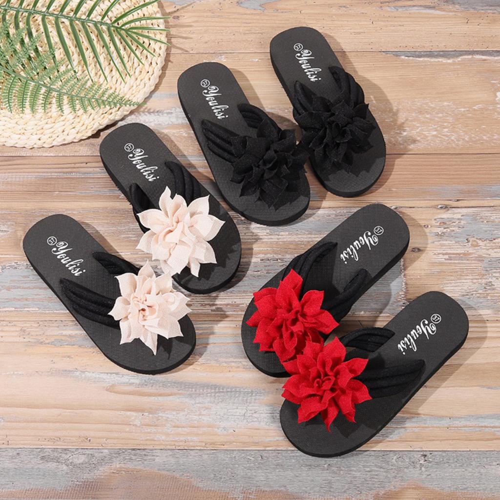 Fingered Flip Flops, Women's, Plus Size, Floral, Flat Bottomed Slippers, Sandals, Summer New Styles, Couple Sandals