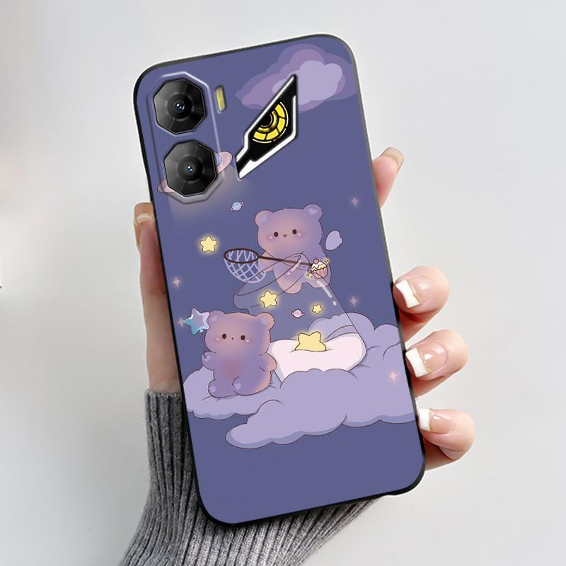 Custodia per Telefono Per ZTE Nubia Neo 3 5G Z2464N Custodia Estetica Moda Gatto Carino Cartone Animato Nero Morbido TPU Silicone Copertura Protettiva Completa