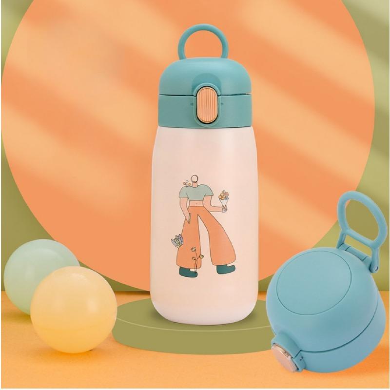 Smart Pot-bellied Mug 316 Stainless Steel Thermos Cup Touch Temperature Cartoon Water Cup Portable Children's Water Cup