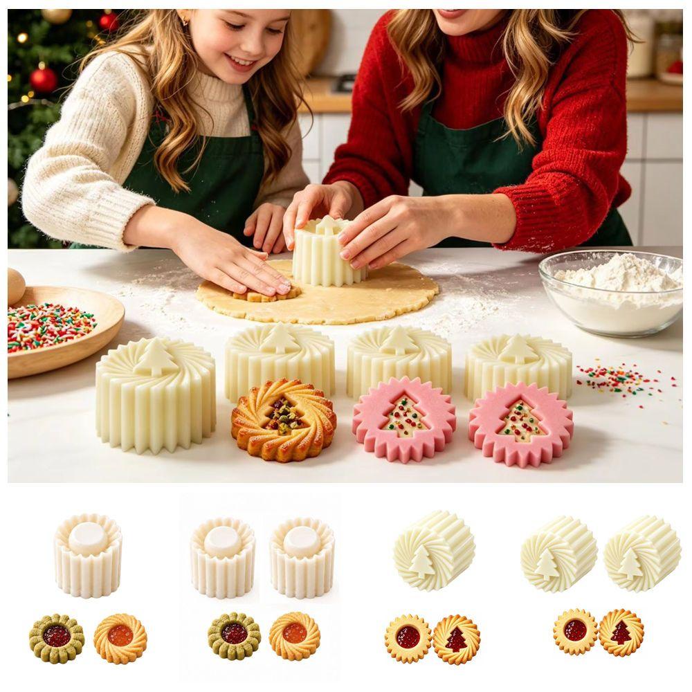 1/2pcs Double‑Sided Sunflower Cake Press Mold Non-Stick Cookie Stamp Moulds Household